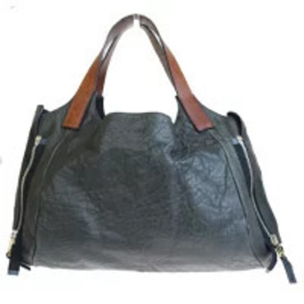 Celine Shoulder Bag Tote Black Brown Leather